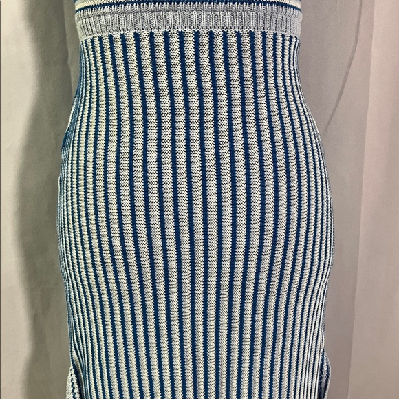 SHEIN Blue Striped Cut Out Knit Midi Dress - Picture 13 of 16